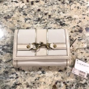 NWT Coach Ivory with Gold buckle wallet